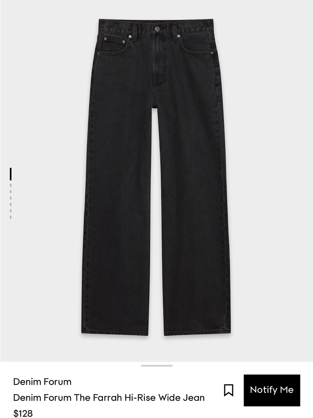 Denim Forum Black Relaxed Wide-Leg Jeans - Picture 1 of 3